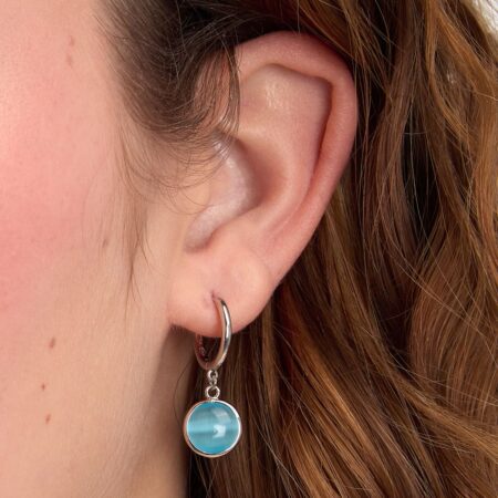 Ασημένια Σκουλαρίκια Venezia - 1 Blue Cat eye stone - MORELLATO - SAZM09