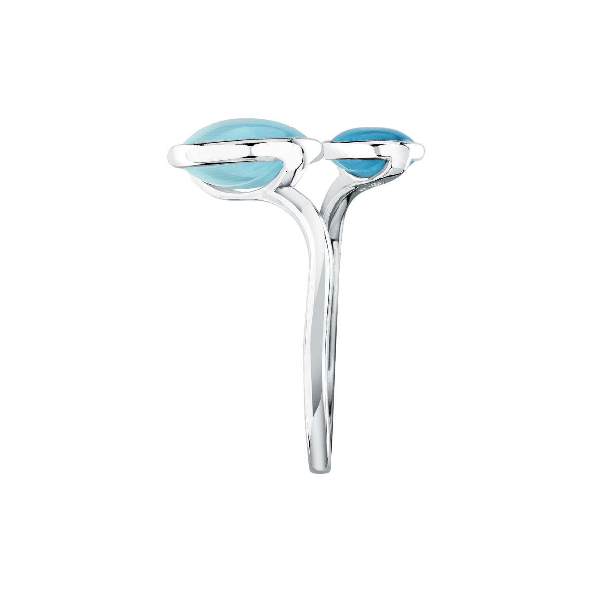 Ασημένιο Δαχτυλίδι Venezia - 2 Blue Cat eye stones - MORELLATO - SAZM12
