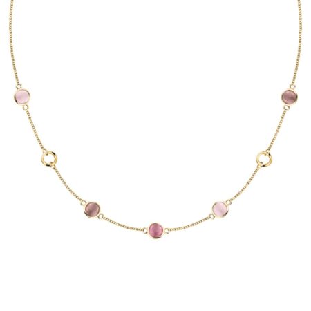 Ασημένιο Κολιέ Venezia - 5 Pink Cat eye stones - MORELLATO - SAZM13
