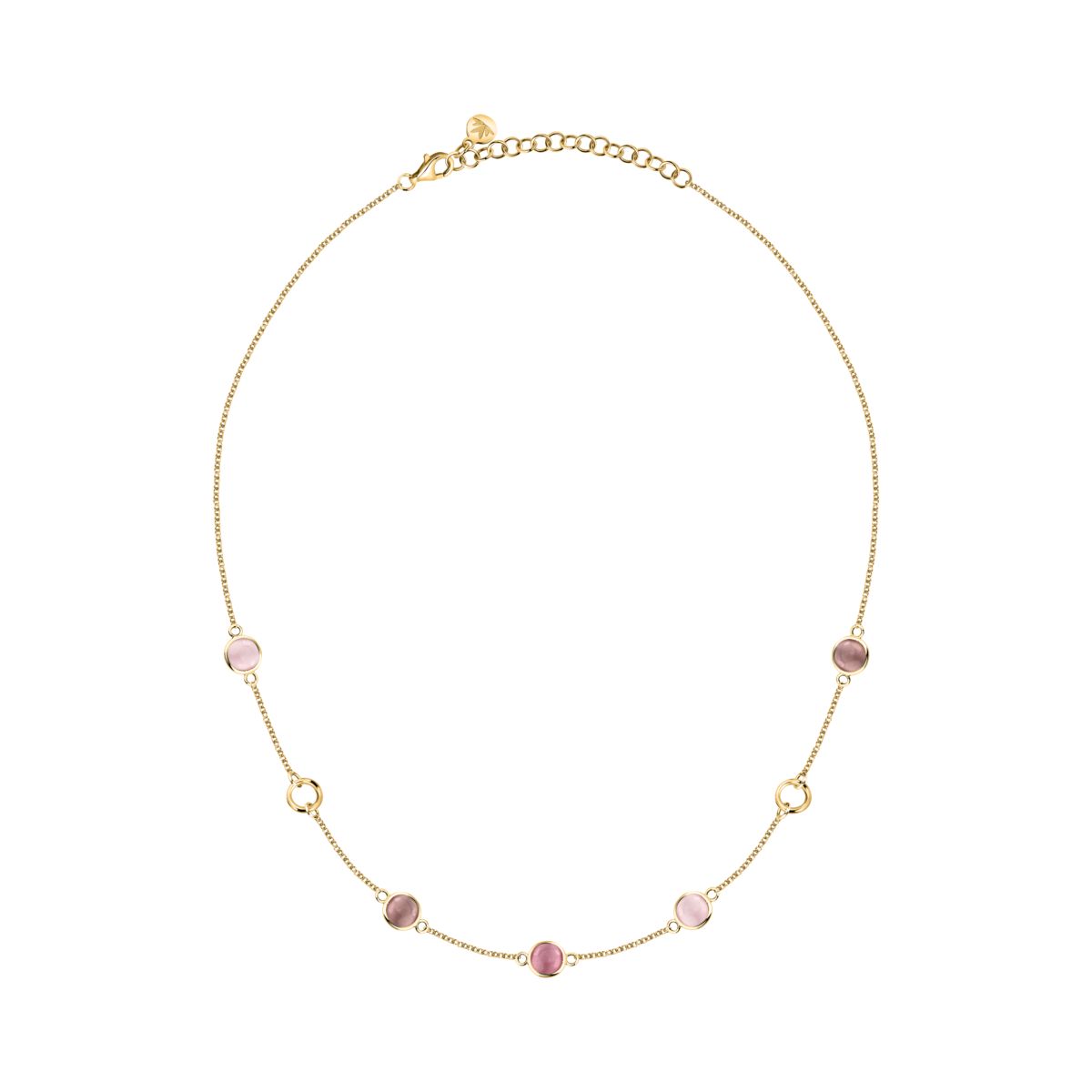 Ασημένιο Κολιέ Venezia - 5 Pink Cat eye stones - MORELLATO - SAZM13