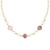 Ασημένιο Κολιέ Venezia - 3 Pink Cat eye stones - MORELLATO - SAZM14