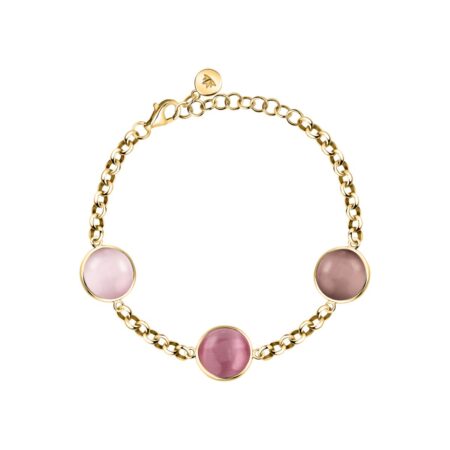 Ασημένιο Βραχιόλι Venezia - 3 Pink Cat eye stones - MORELLATO - SAZM15