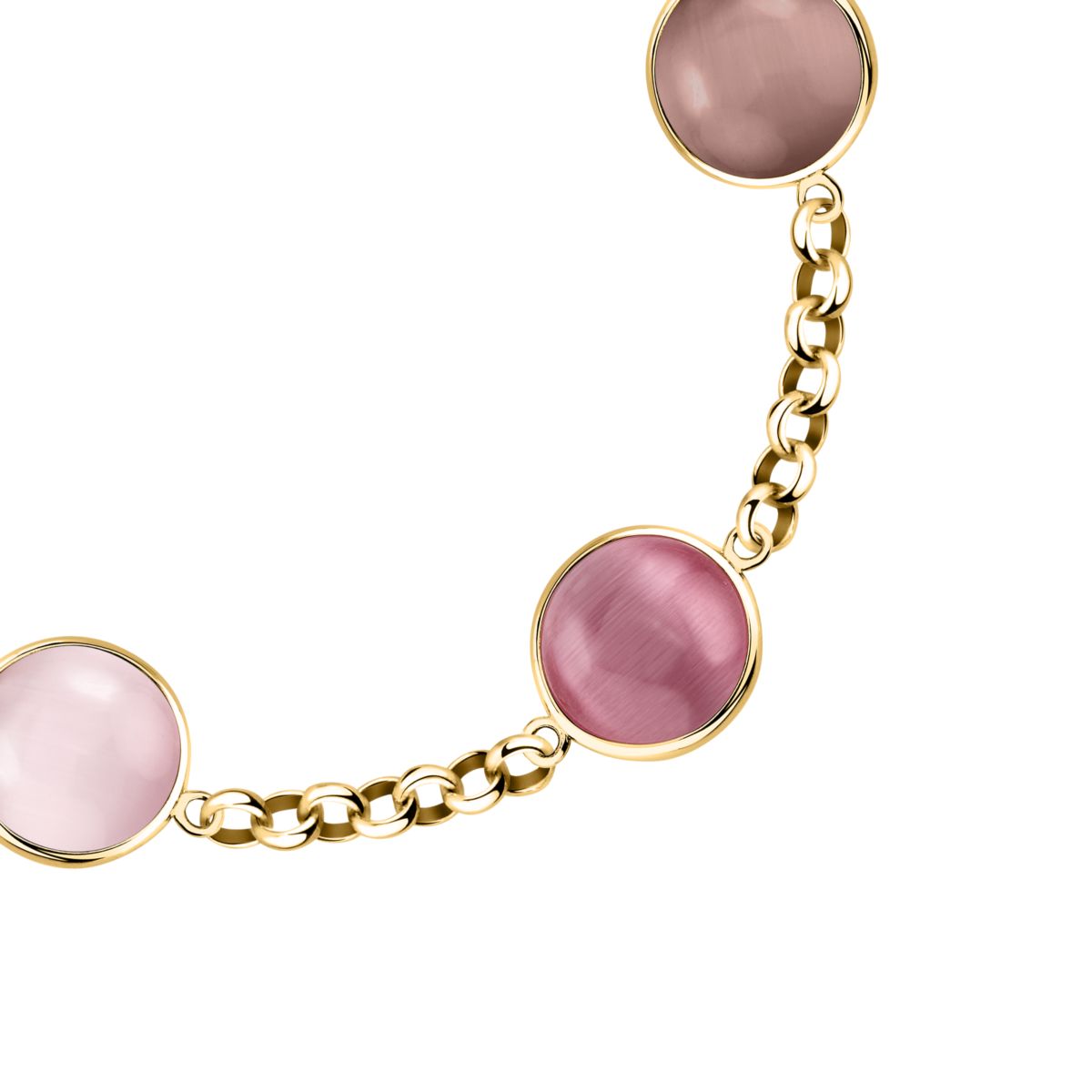 Ασημένιο Βραχιόλι Venezia - 3 Pink Cat eye stones - MORELLATO - SAZM15
