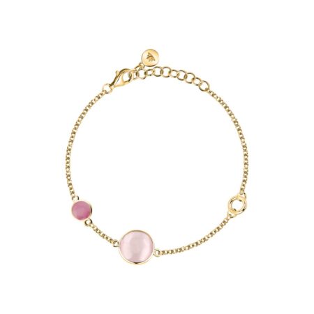 Ασημένιο Βραχιόλι Venezia - 2 Pink Cat eye stones - MORELLATO - SAZM16