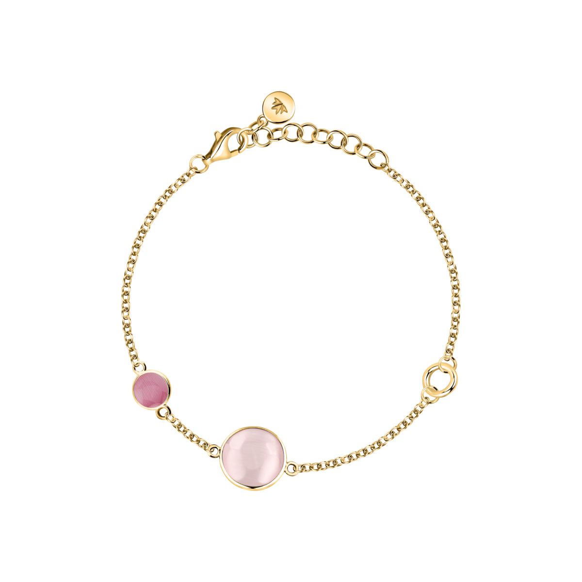 Ασημένιο Βραχιόλι Venezia - 2 Pink Cat eye stones - MORELLATO - SAZM16