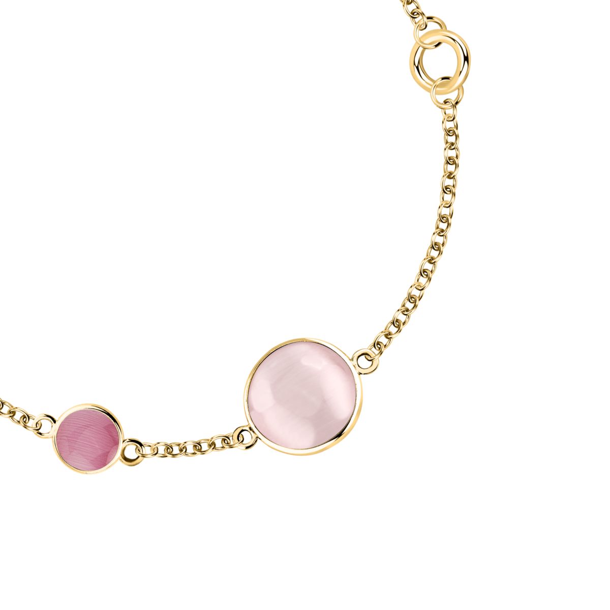Ασημένιο Βραχιόλι Venezia - 2 Pink Cat eye stones - MORELLATO - SAZM16