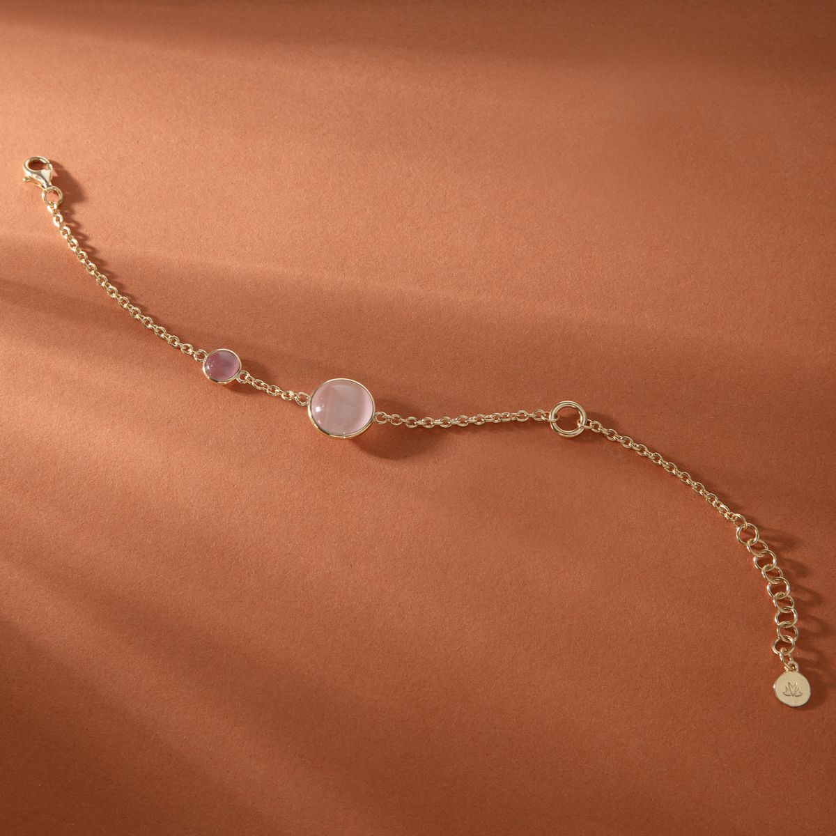 Ασημένιο Βραχιόλι Venezia - 2 Pink Cat eye stones - MORELLATO - SAZM16