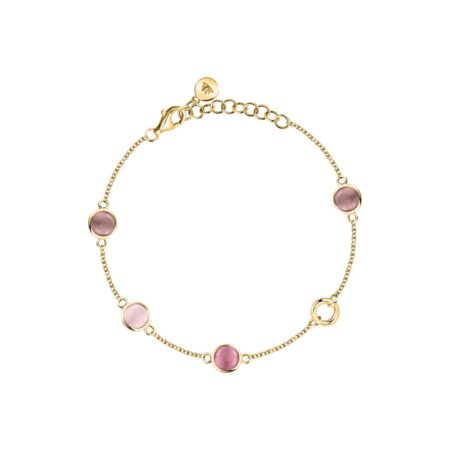 Ασημένιο Βραχιόλι Venezia - 4 Pink Cat eye stones - MORELLATO - SAZM17