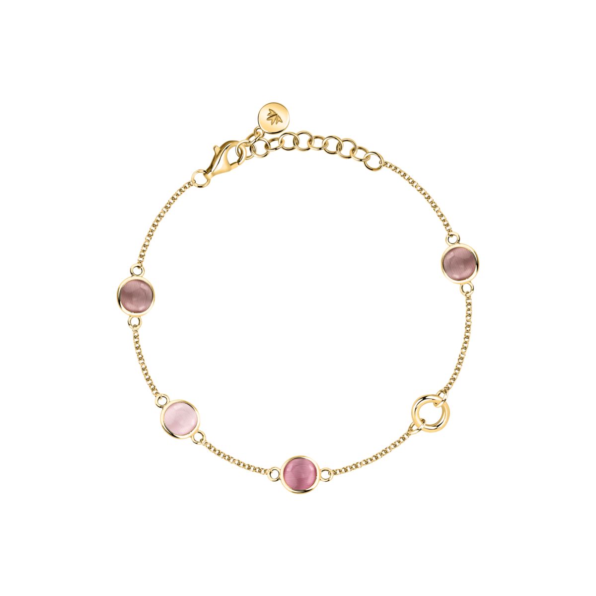 Ασημένιο Βραχιόλι Venezia - 4 Pink Cat eye stones - MORELLATO - SAZM17