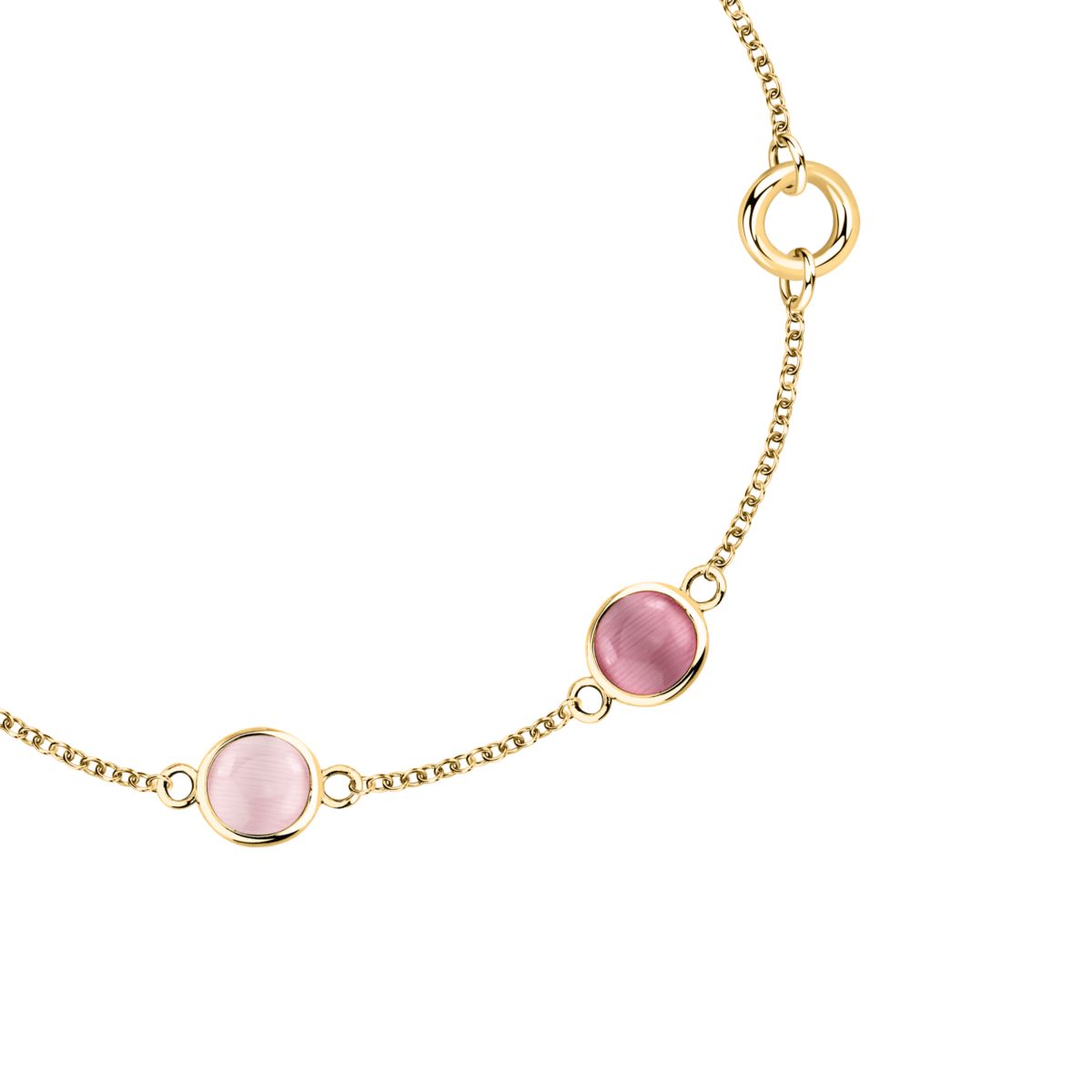 Ασημένιο Βραχιόλι Venezia - 4 Pink Cat eye stones - MORELLATO - SAZM17