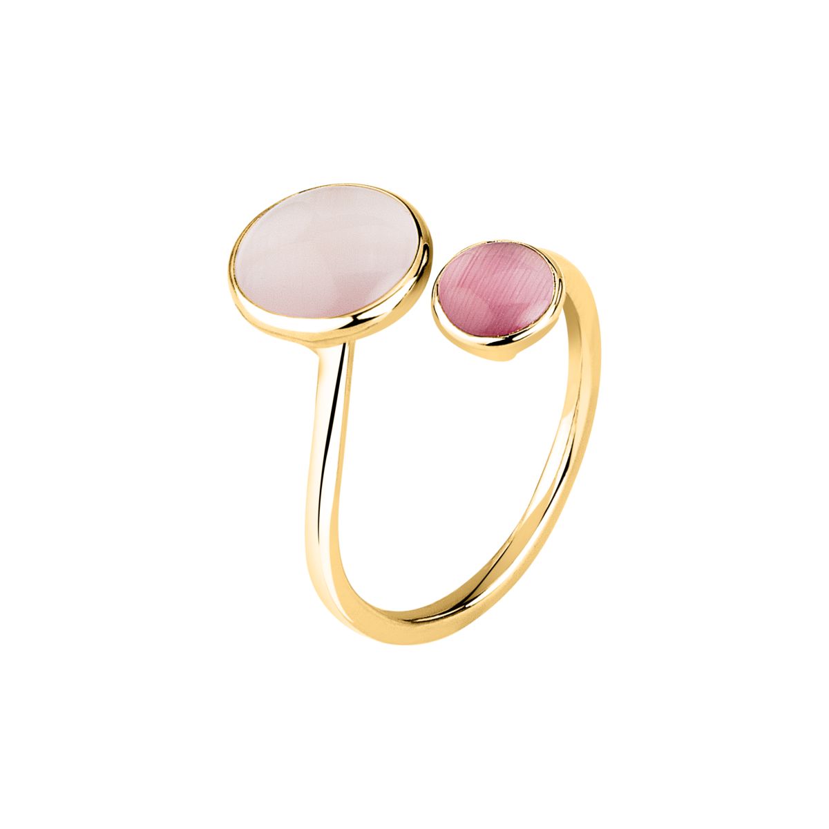 Ασημένιο Δαχτυλίδι Venezia - 2 Pink Cat eye stones - MORELLATO - SAZM19