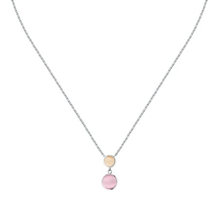 Ασημένιο Κολιέ Venezia - 2 beige Cat eye stones - MORELLATO - SAZM21