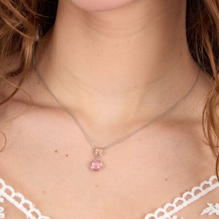 Ασημένιο Κολιέ Venezia - 2 beige Cat eye stones - MORELLATO - SAZM21