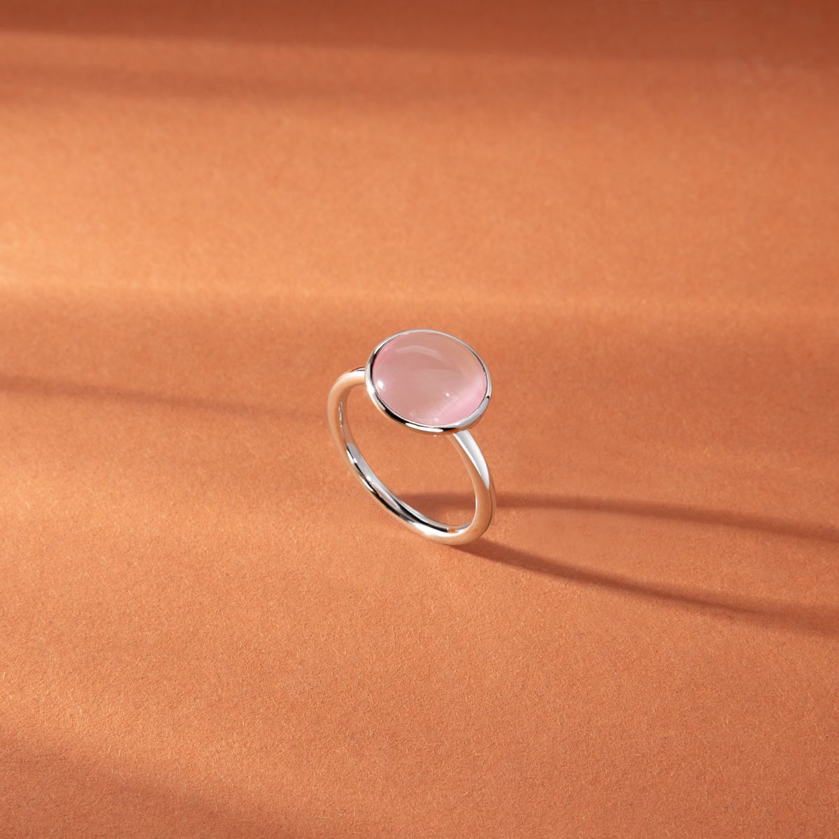 Ασημένιο Δαχτυλίδι Venezia - 1 Pink Cat eye stone - MORELLATO - SAZM25