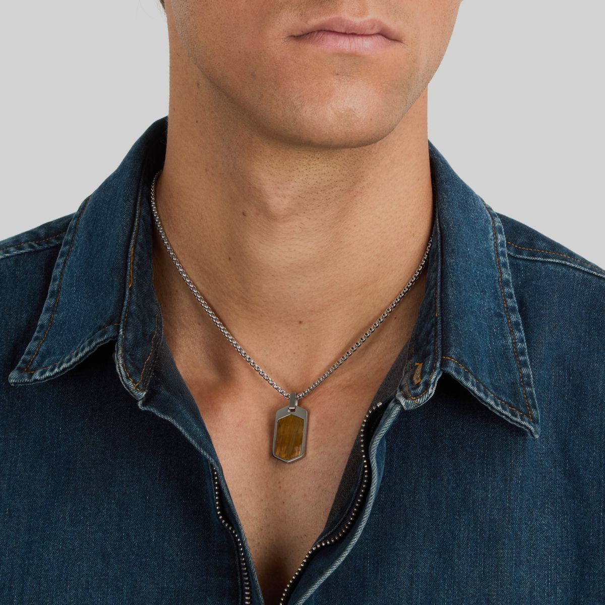 Ανδρικό κολιέ Terra με Tiger Eye Stone - MORELLATO - SBKA01