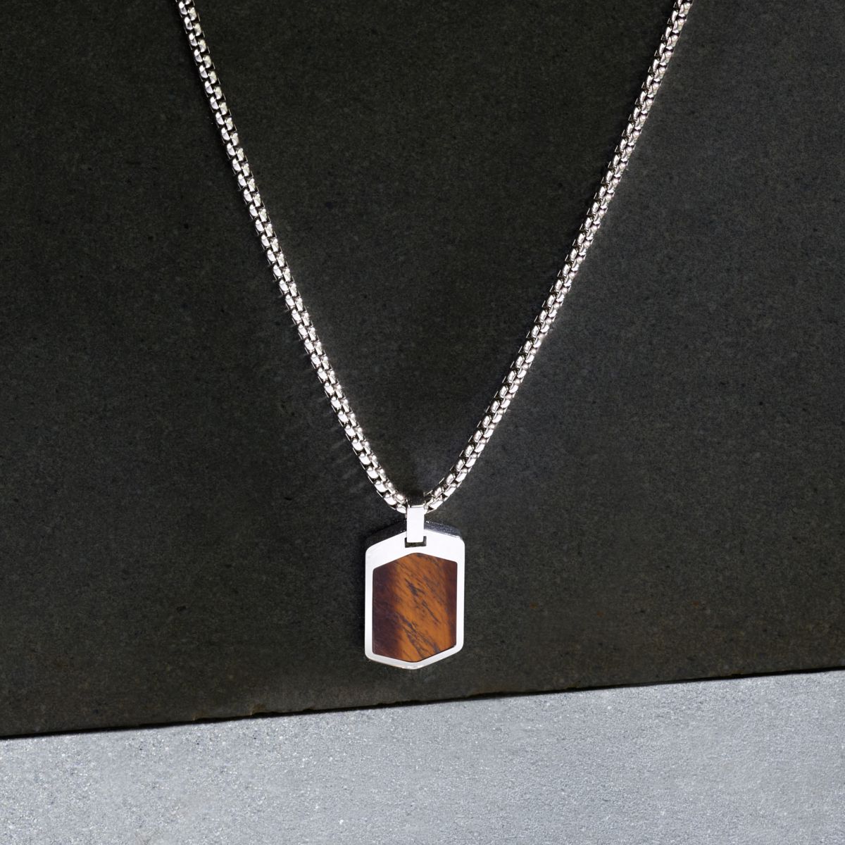 Ανδρικό κολιέ Terra με Tiger Eye Stone - MORELLATO - SBKA01