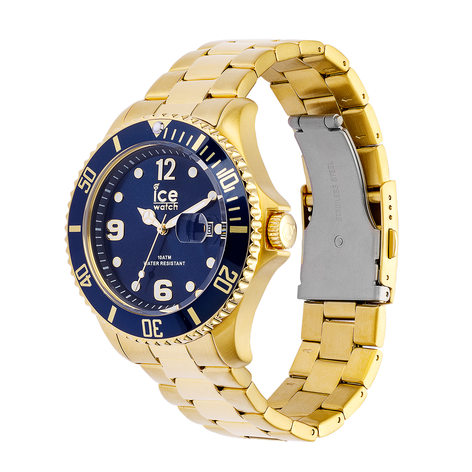 Ανδρικό ρολόι ICE-WATCH 016762 χρυσαφί με μπλε καντράν και μεταλλικό μπρασελέ