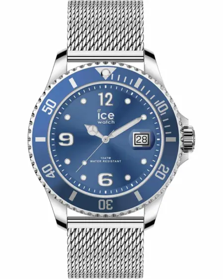 Ανδρικό ρολόι ICE-WATCH ICE Steel 017667 μπλε με ασημί mesh μπρασελέ