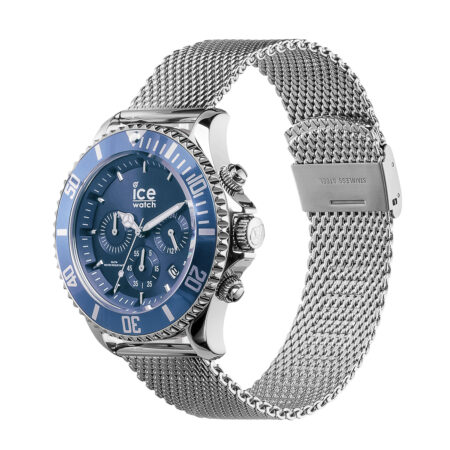 Ανδρικό ρολόι ICE-WATCH 017668 χρονογράφος με μπλε καντράν και ασημί mesh μπρασελέ
