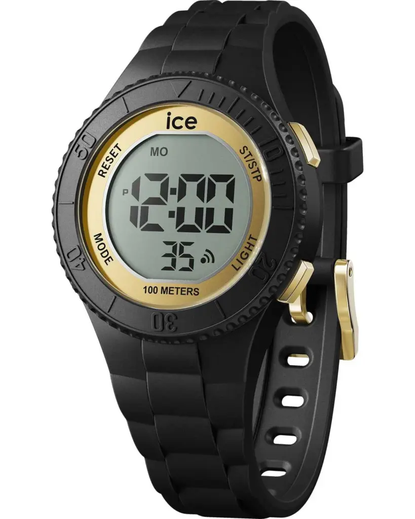 Παιδικό ψηφιακό ρολόι ICE-WATCH ICE Digit 021607 μαύρο με χρυσαφί λεπτομέρειες