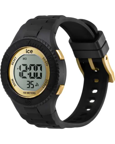 Παιδικό ψηφιακό ρολόι ICE-WATCH ICE Digit 021607 μαύρο με χρυσαφί λεπτομέρειες