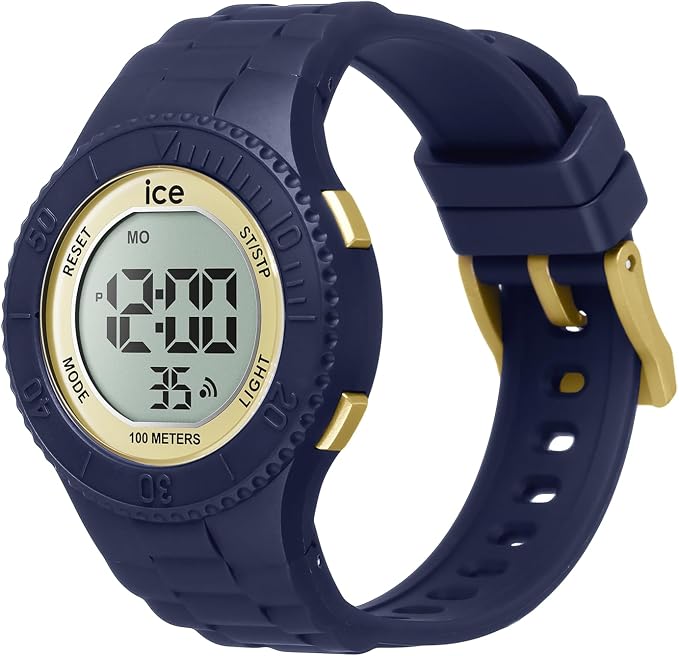 Παιδικό ψηφιακό ρολόι ICE-WATCH ICE Digit 021618 navy blue με χρυσαφί λεπτομέρειες