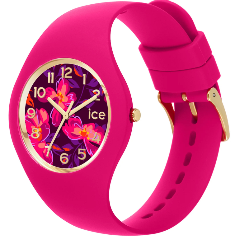 Γυναικείο ρολόι ICE-WATCH 021738 φούξια με πολύχρωμο floral καντράν