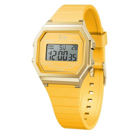 Γυναικείο ψηφιακό ρολόι ICE-WATCH 022053 κίτρινο με χρυσαφί κάσα