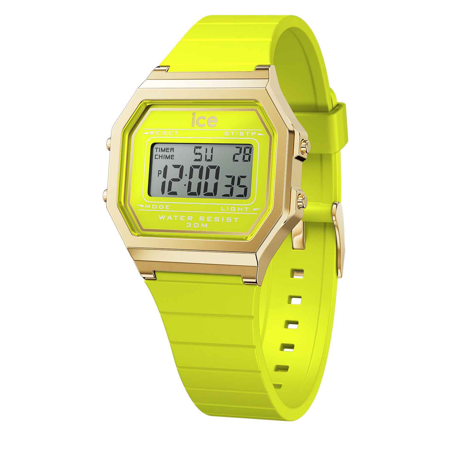 Γυναικείο ψηφιακό ρολόι ICE-WATCH 022054 neon lime με χρυσαφί κάσα