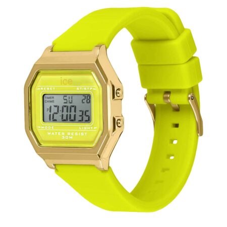 Γυναικείο ψηφιακό ρολόι ICE-WATCH 022054 neon lime με χρυσαφί κάσα