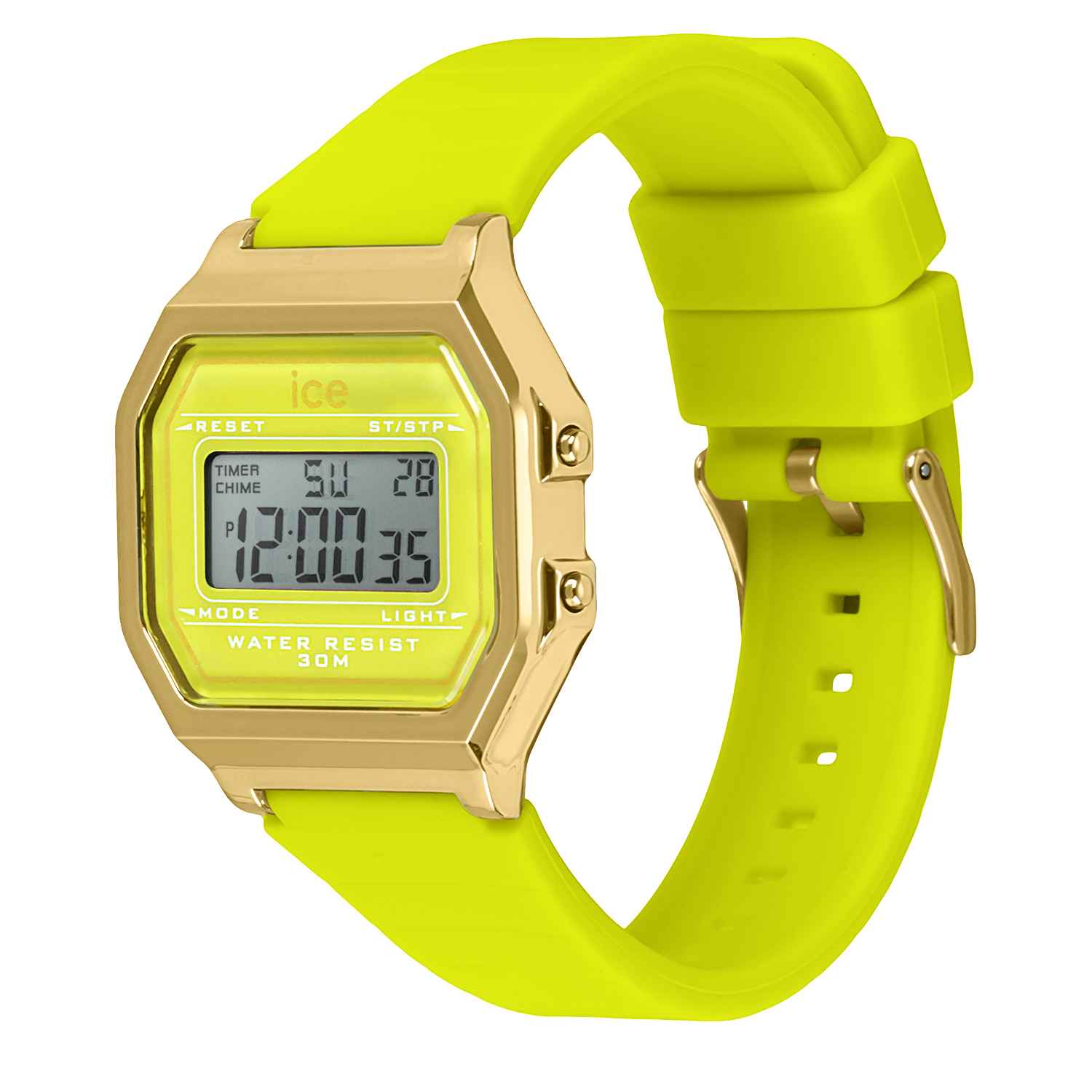Γυναικείο ψηφιακό ρολόι ICE-WATCH 022054 neon lime με χρυσαφί κάσα