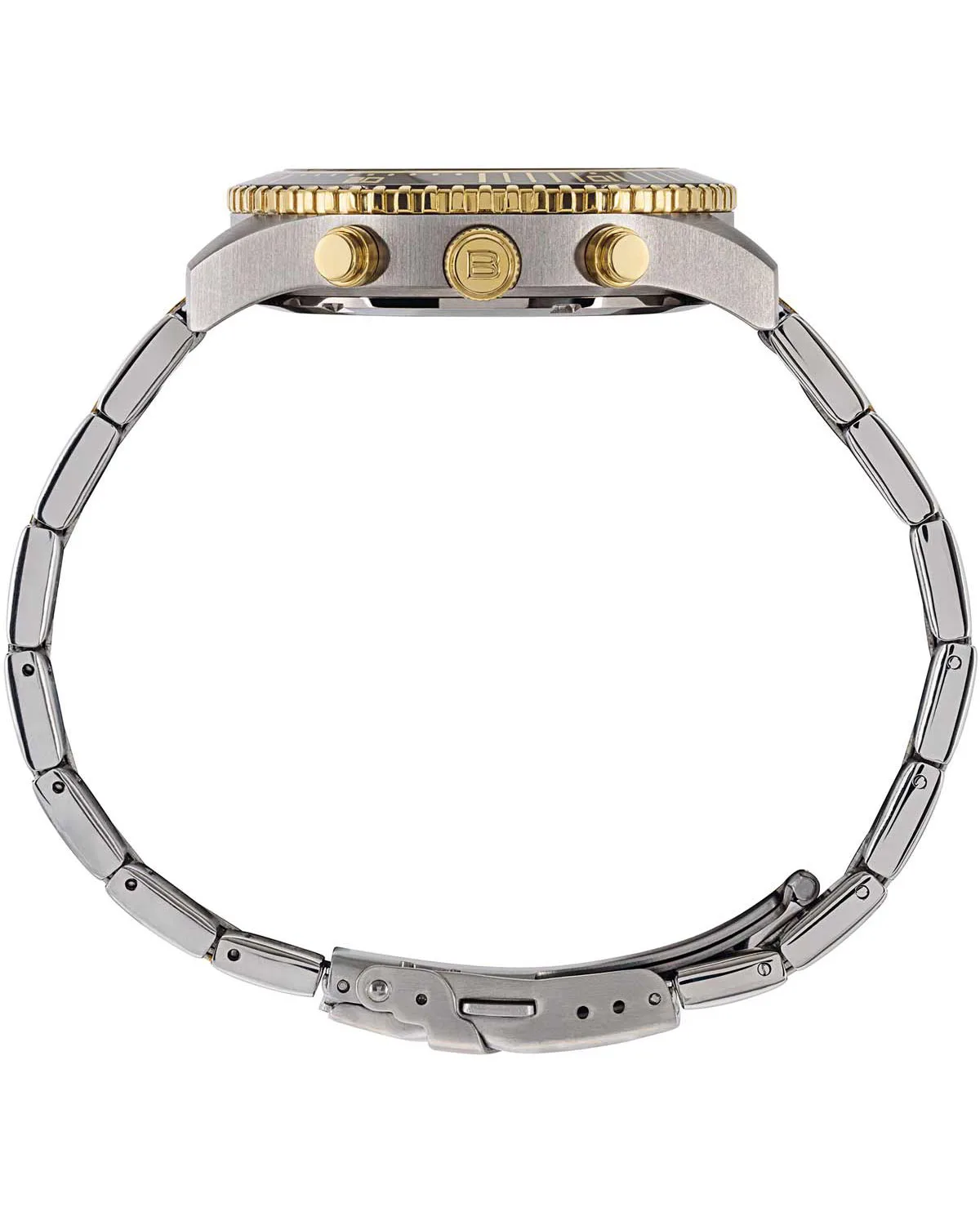Ανδρικό ρολόι BREIL EW0794 Chronograph με καφέ καντράν και δίχρωμο μπρασελέ side