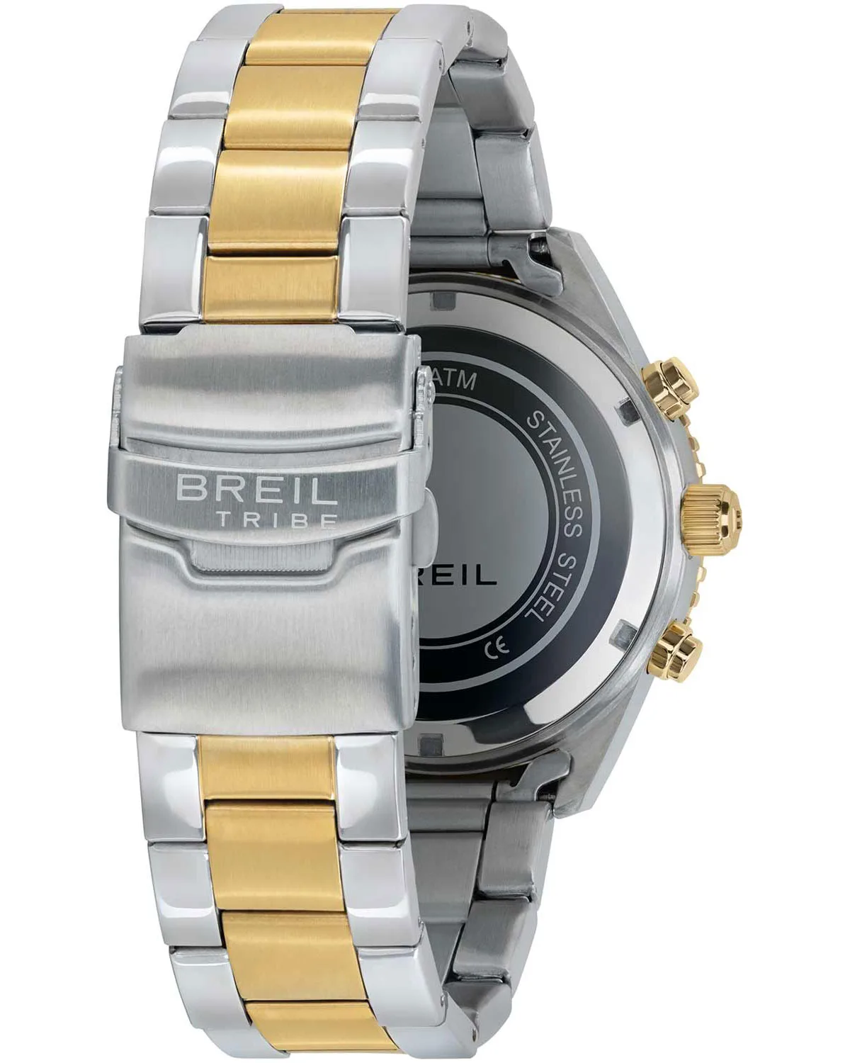 Ανδρικό ρολόι BREIL EW0794 Chronograph με καφέ καντράν και δίχρωμο μπρασελέ back