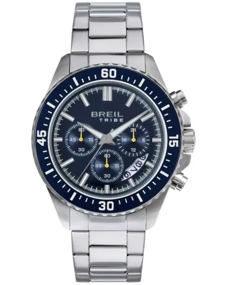 Ανδρικό ρολόι BREIL EW0810 Chronograph με μπλε καντράν και ασημί μπρασελέ