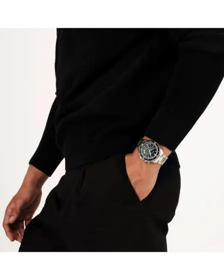 Ανδρικό ρολόι BREIL EW0810 Chronograph με μπλε καντράν και ασημί μπρασελέ - model