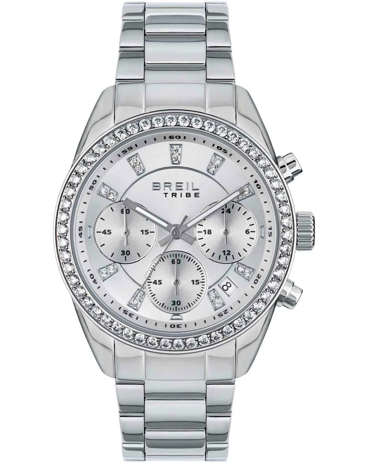 Γυναικείο ρολόι BREIL EW0738 Chronograph με ασημί καντράν και πέτρες