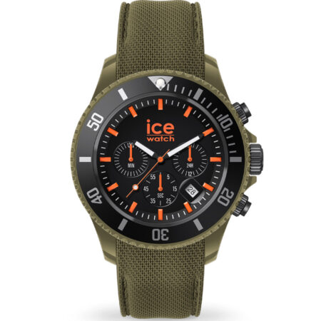 Ανδρικό ρολόι ICE-WATCH 020884 χακί με μαύρο καντράν και πορτοκαλί λεπτομέρειες